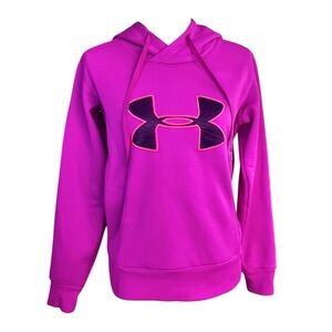Under Armor Fuchsia Logo Hoodie Size S